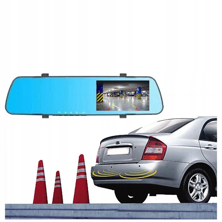 WIDEOREJESTRATOR DOTYKOWY KAMERA COFANIA LUSTERKO