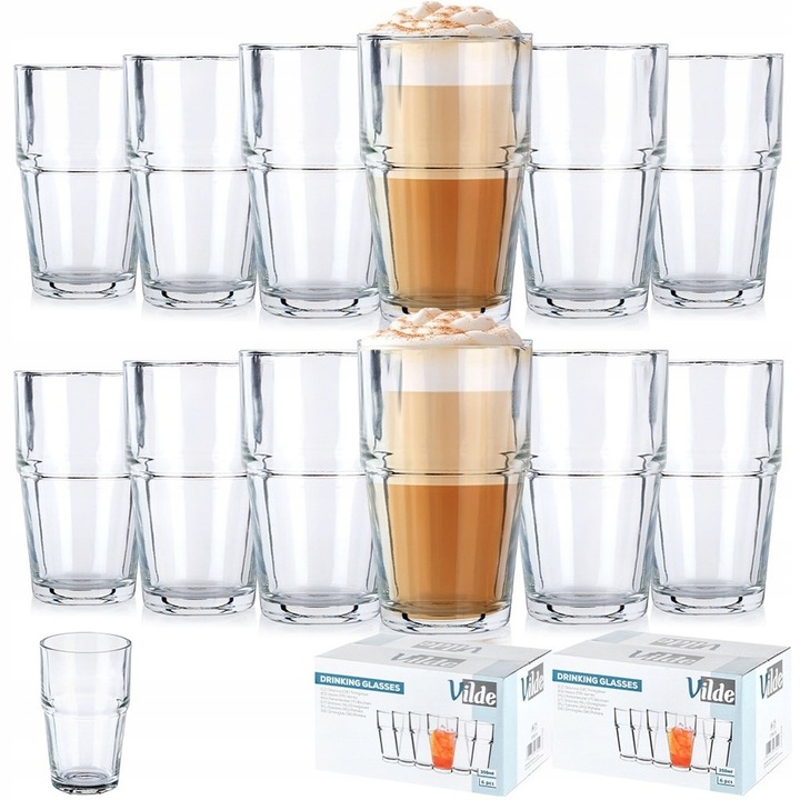 12x Szklanki DO NAPOJÓW wody soku kompotu zestaw komplet szklanek na napoje