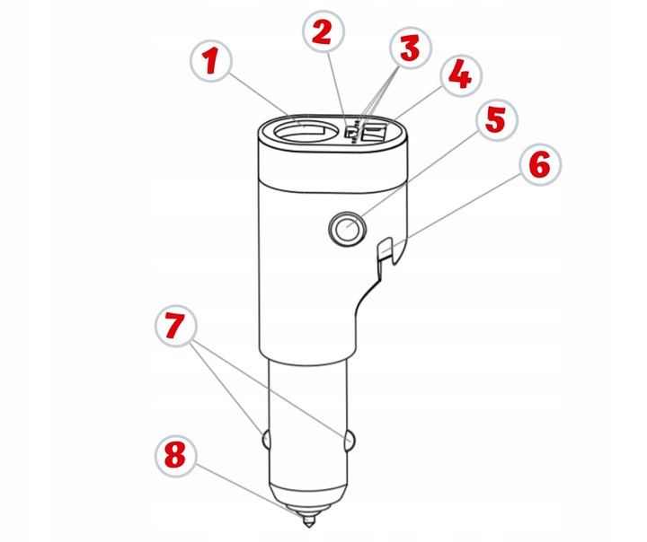 Ładowarka samochodowa wielofunkcyjna 6w1