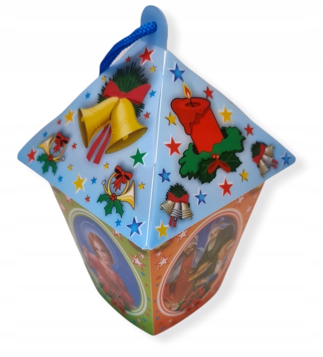 LAMPION RORATNI NA RORATY ADWENTOWY NIEBIESKI, KOLOROWY LED + BATERIE