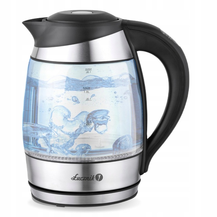 Czajnik elektryczny z regulacją temp. szklany podświetlenie LED 1,8l 2200 W