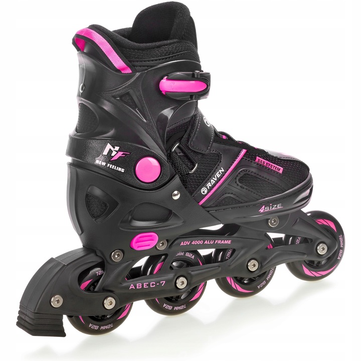 Rolki Regulowane RAVEN Pulse Black/Fuchsia 33-36