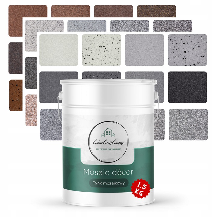 TYNK MOZAIKOWY PRÓBKA PŁYNNA TESTER 1,5Kg Kolory 35 Wzorów