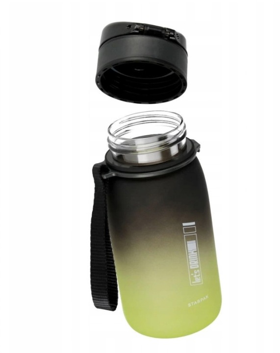 Bidon 400 ml butelka Starpak na wodę mocny lekki zielono - czarny pojemnik