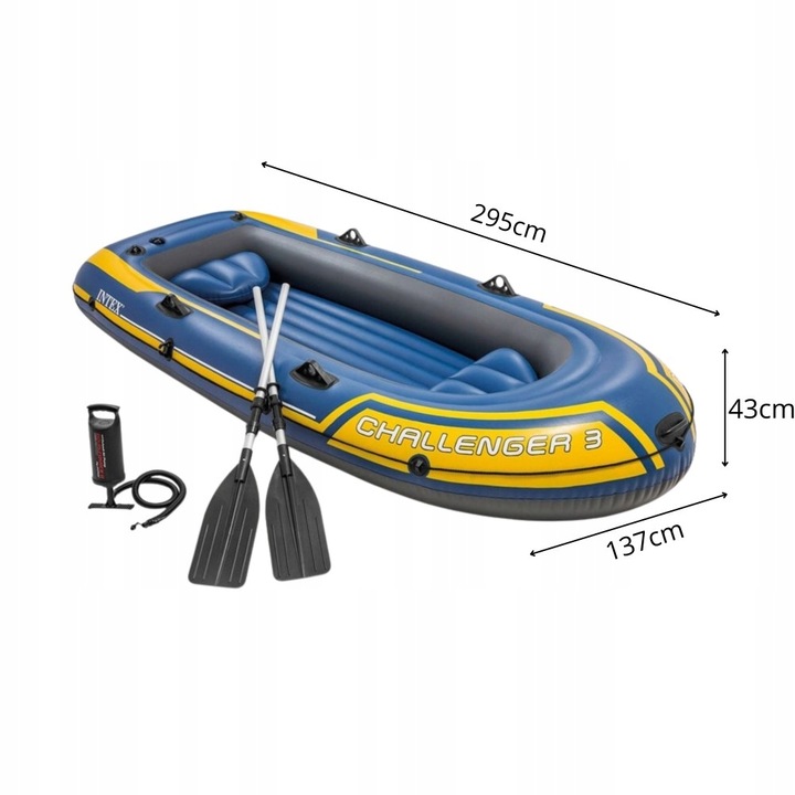 PONTON CHALLENGER 3 ZESTAW POMPKA WIOSŁA INTEX 68370