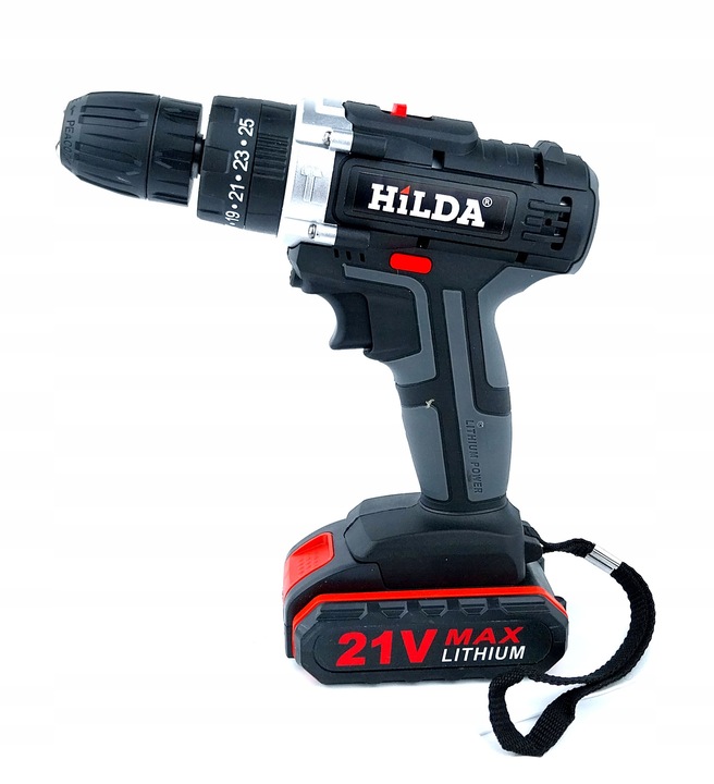 HILDA WIERTARKO WKRĘTARKA AKUMULATOROWA 800 W 21V 2X AKU UDAROWA + BITY