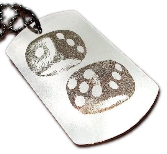 Nieśmiertelnik blacha 5 cm, 11g GRAWER SREBRO