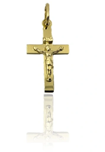 ZŁOTY ŁAŃCUSZEK 585 Krzyżyk KOMUNIA CHRZEST