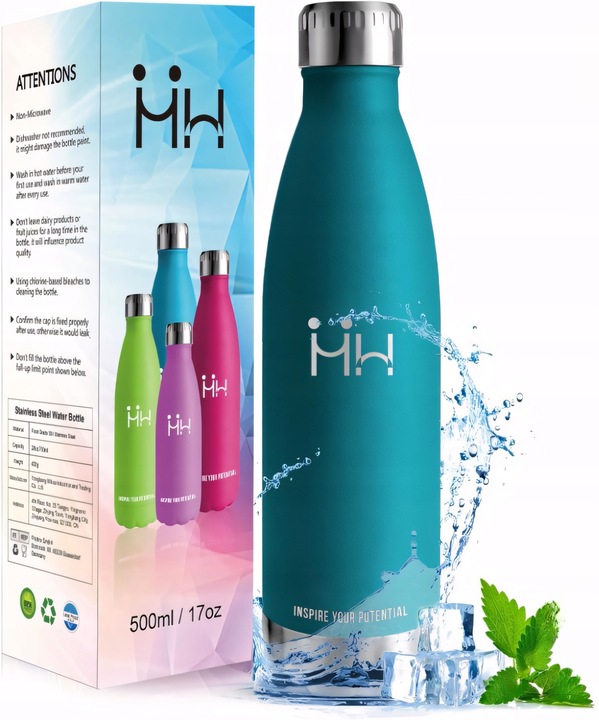 Butelka termiczna ze stali nierdzewnej 500ml wolna od BPA 12/24h izolacja