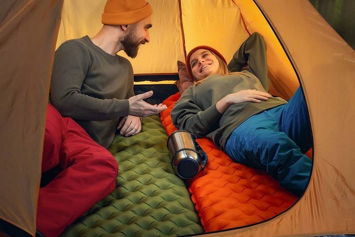 Mata Łóżko Turystyczne Dmuchany Materac Do Spania Gruby 200x60x10 cm Lekki