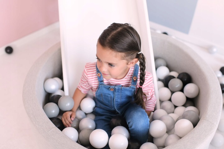 Suchy Basen z Kulkami 90x30 dla Dzieci Szary Smart 200 piłek MISIOO