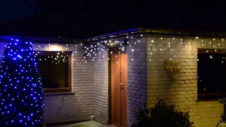 Kurtyna Świetlna LED 120 Sople Białe Ciepłe Flash Zewnętrzna IP44 8,7 m