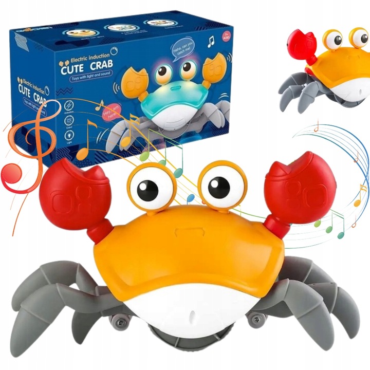 UCIEKAJĄCY PEŁZAJĄCY KRAB CHODZĄCY ZABAWKA INTERAKTYWNA dla DZIECKA LED XL