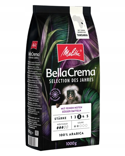 Kawa ziarnista MELITTA BELLACREMA SELECTION 1kg | 100% Arabica z Tanzanii