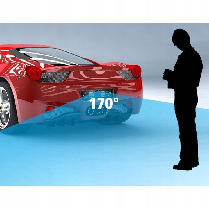 Kamera cofania i 2x czujniki parkowania w ramce