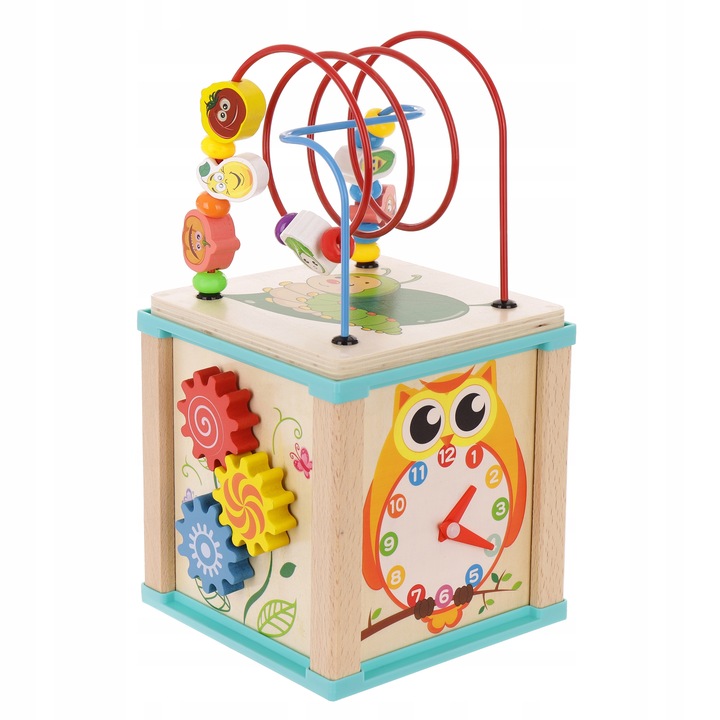 KOSTKA EDUKACYJNA MONTESSORI DREWNIANA PRZEPLATANKA LABIRYNT