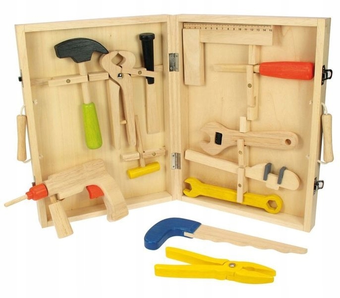 Skrzynka z Narzędziami dla Małego Stolarza - Zestaw w Walizce - Bigjigs