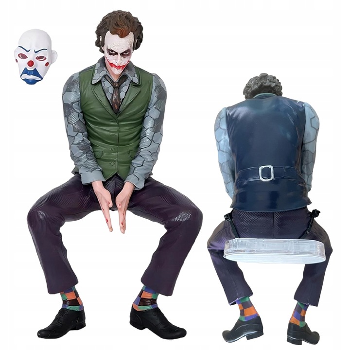 FIGURKA JOKER 27CM Z MASKĄ I PODSTAWKĄ DEKORACJA DO SAMOCHODU I PÓŁKI