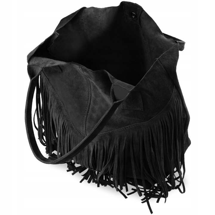 TOREBKA Worek Włoska Torba VERA PELLE Zamszowa SKÓRZANA Shopper Duża BOHO