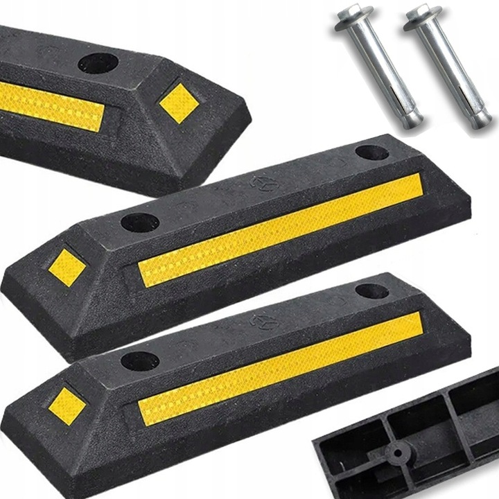 2x ODBOJNIK SEPARATOR PARKINGOWY OGRANICZNIK ODBOJNIK NAJAZD ZESTAW ŚRUBY