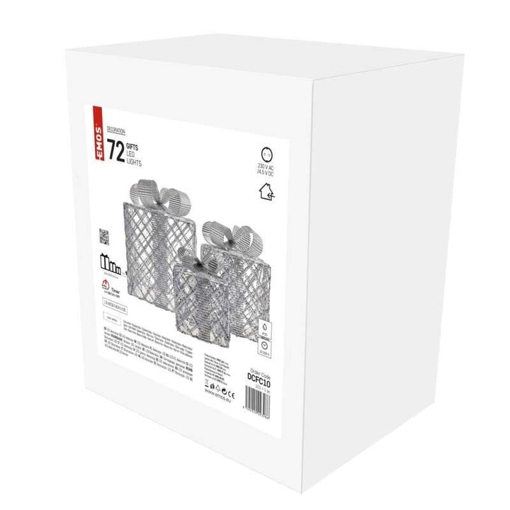 Prezent Świąteczny LED Dekoracja Świąteczna Podświetlany LED srebrny timer