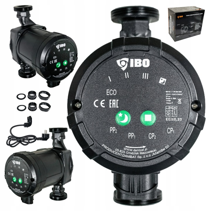 POMPA OBIEGOWA ELEKTRONICZNA DO PIECA KOTŁA C.O. ŚRUBUNKI BETA 2 25-60/180