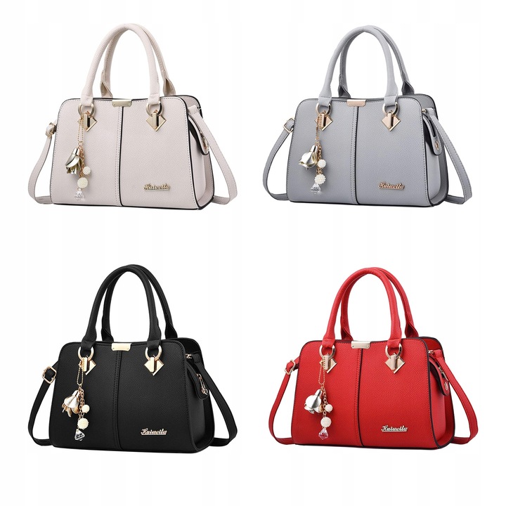 SKÓRZANA POJEMNA TORBA SHOPPER NA RAMIĘ DAMSKA MIELSKA TOREBKA BRELOK