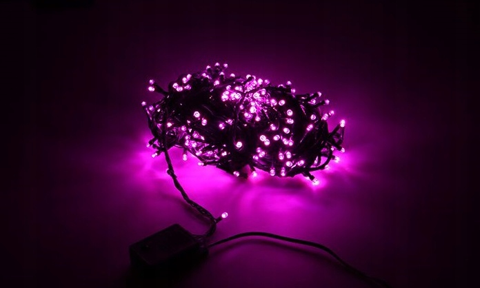 Lampki Choinkowe LED 500 Różowe 38 m IP44 Zewnętrzne Wewnętrzne 8 Trybów