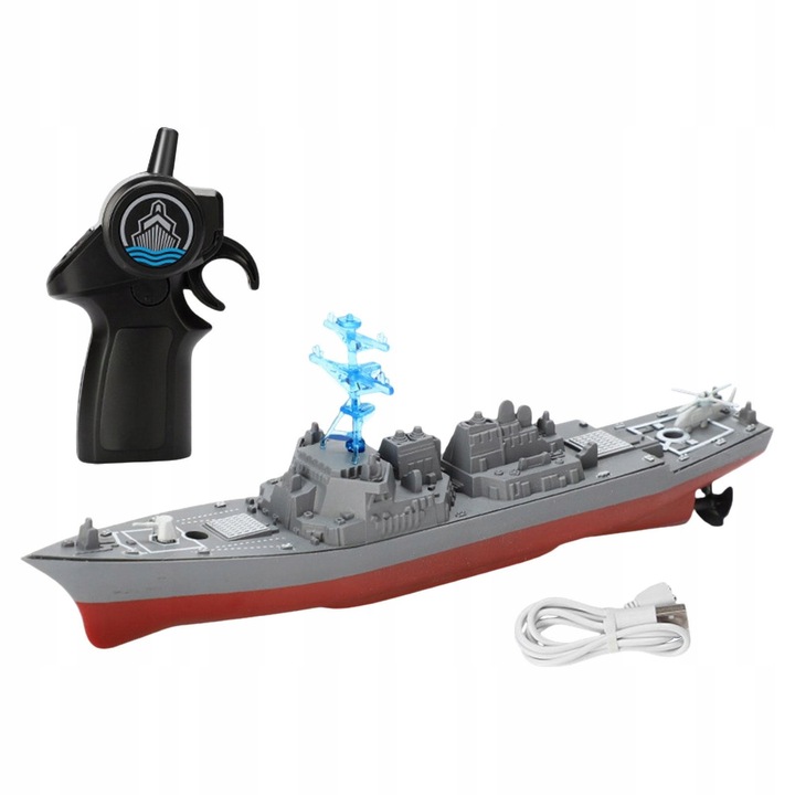 Przypomnienie o niskim stanie baterii łodzi zdalnie sterowanej, ładowalnej,