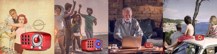 RADIO CZERWONE PRZENOŚNE DLA DZIECI RODZICÓW RETRO