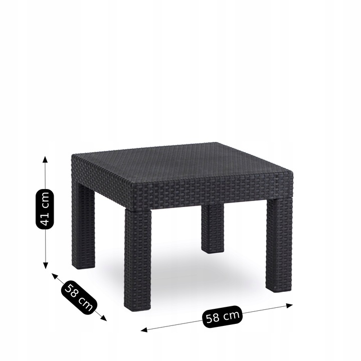 Zestaw Meble Ogrodowe Technorattan Na Taras Ogród Komplet Czarne FRESNO