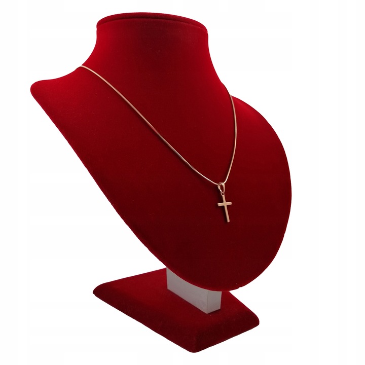 ZŁOTY ŁAŃCUSZEK NASZYJNIK ŻMIJKA Z KRZYŻYKIEM 18k STAL CHIRURGICZNA+GRATISY