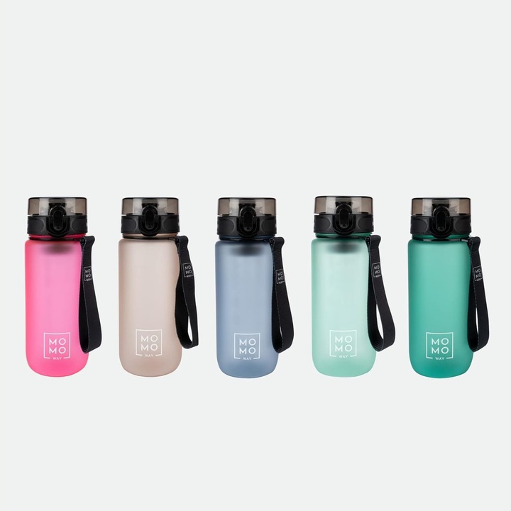 Butelka 600 ml na wodę MOMO WAY szczelny bidon z miarką BPA free tritan V1