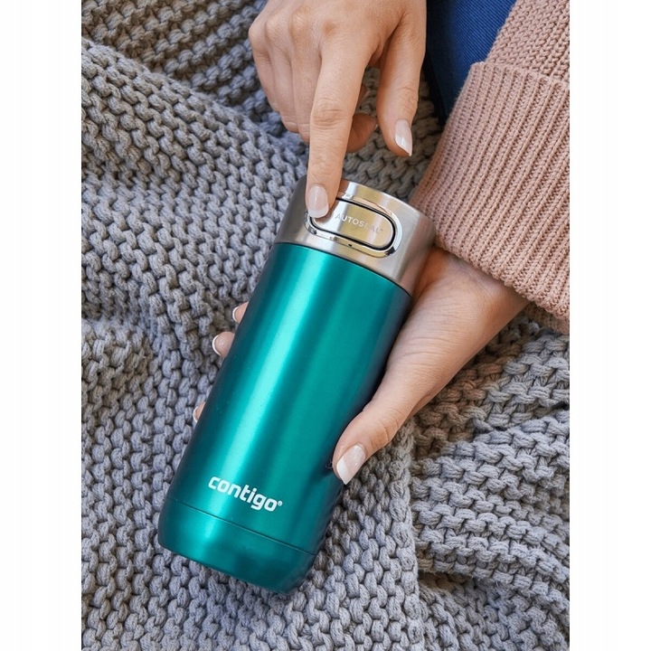 KUBEK TERMICZNY CONTIGO LUXE 360 ml TURKUSOWY na KAWĘ HERBATĘ NAPOJE