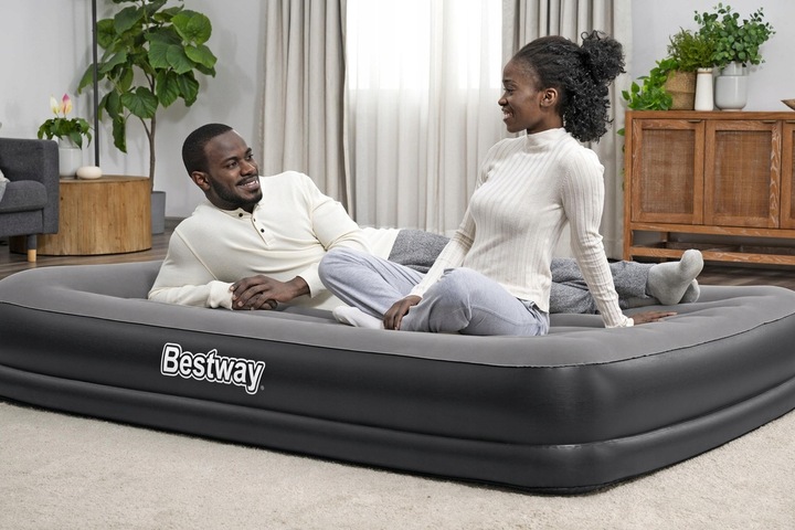 Materac 2os dmuchany Tritech Air wbudowana pompka USB Bestway 203x152x36cm