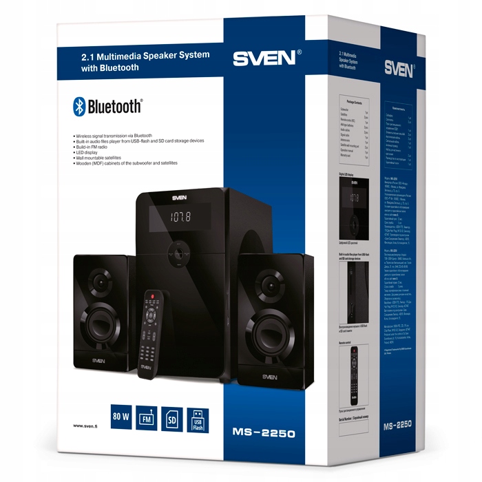 SVEN MS-2250 80W USB, SD, FM, BLUETOOTH głośniki
