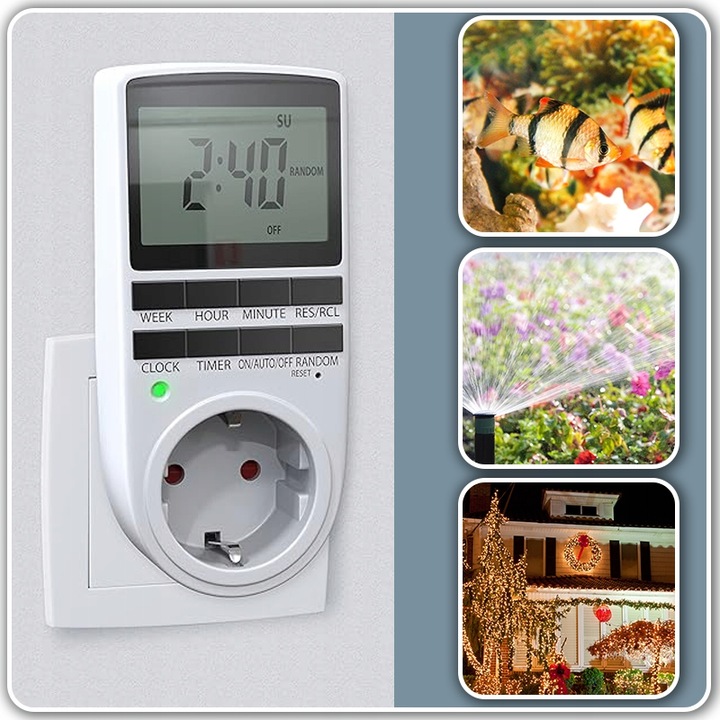 PROGRAMATOR CZASOWY TIMER WŁĄCZNIK WYŁĄCZNIK PRĄDU ENERGOOSZCZĘDNY CYFROWY