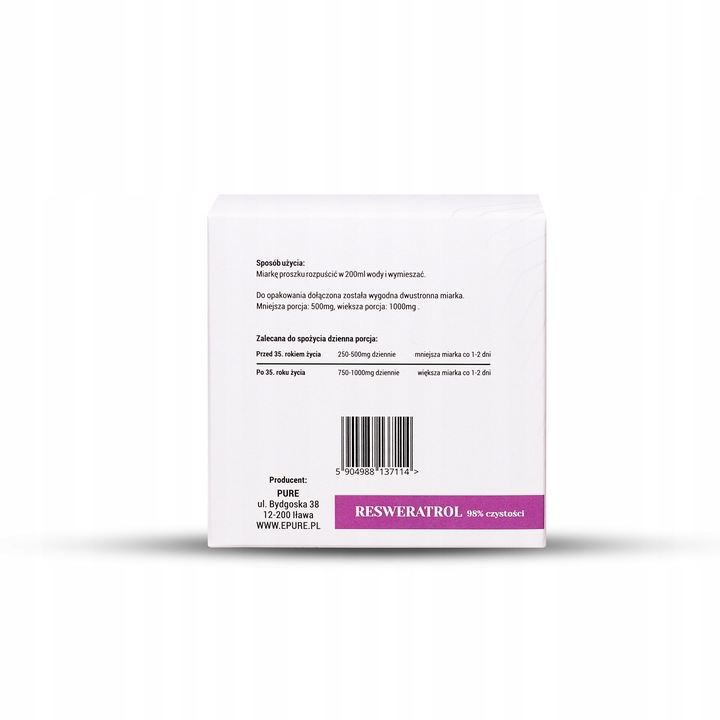 PURE RESWERATROL, 98% czystości, proszek 100 gram