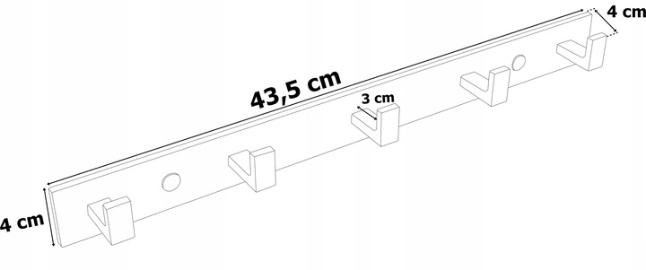 WIESZAK ŁAZIENKOWY HACZYK ŚCIENNY NA RĘCZNIKI CZARNY LOFT PRZYKRĘCANY KOŁKI