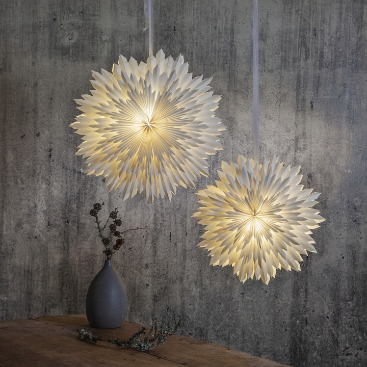 Gwiazda wisząca biała ICE 70 cm