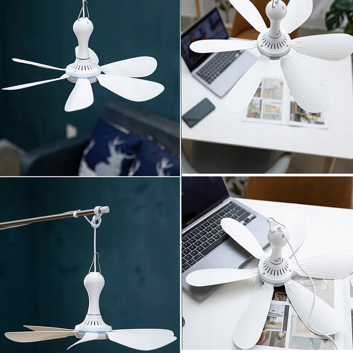 WENTYLATOR SUFITOWY WIATRAKIEM WIATRAK 42CM CHŁODNICĄ POWIETRZA 6-ŁOPATKOWY