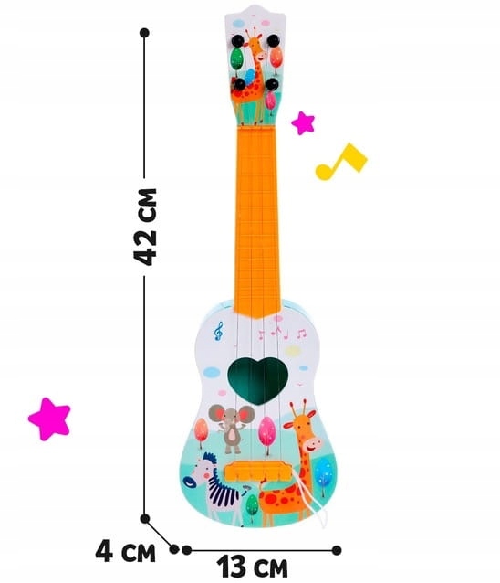 GITARA DLA DZIECI DUŻA 43CM UKULELE GRA INSTRUMENT