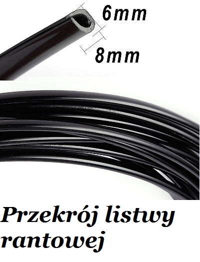 LISTWA CHROM RANTOWA RANTÓWKA 6x8mm POŁYSK 7,5M