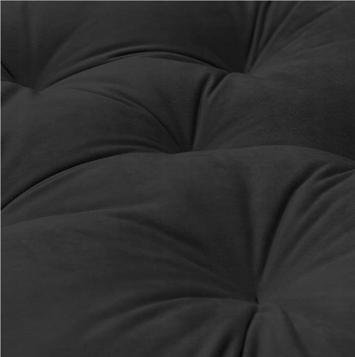 Poduszka na bocianie gniazdo okrągła aksamitna 60 cm CZARNA gruba huśtawka