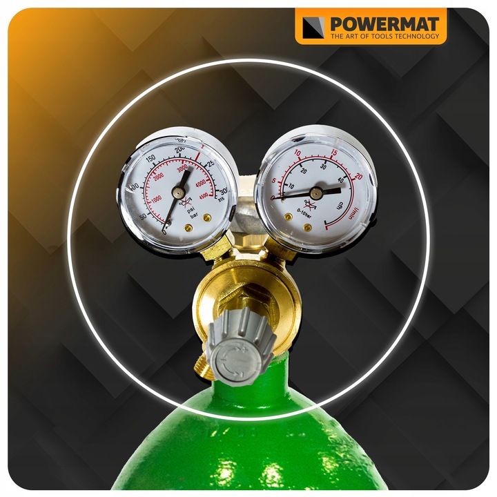 REDUKTOR CIŚNIENIOWY 2 ZAWORY CO2 ARGON 230 BAR CIŚNIENIA 0,5 - 10 DO BUTLI