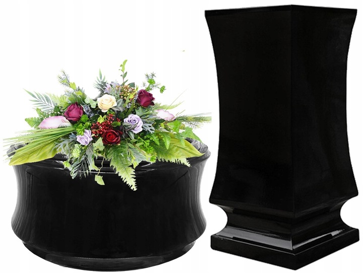 WAZON NAGROBNY - WAZON NA NAGROBEK+ WKŁAD Z KRATKĄ + MISA NAGROBNA