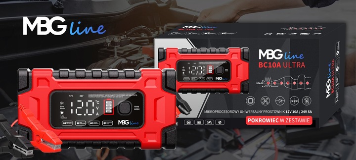 Mocny Inteligentny Prostownik Samochodowy Ładowarka Akumulatora 24V 12V 10A