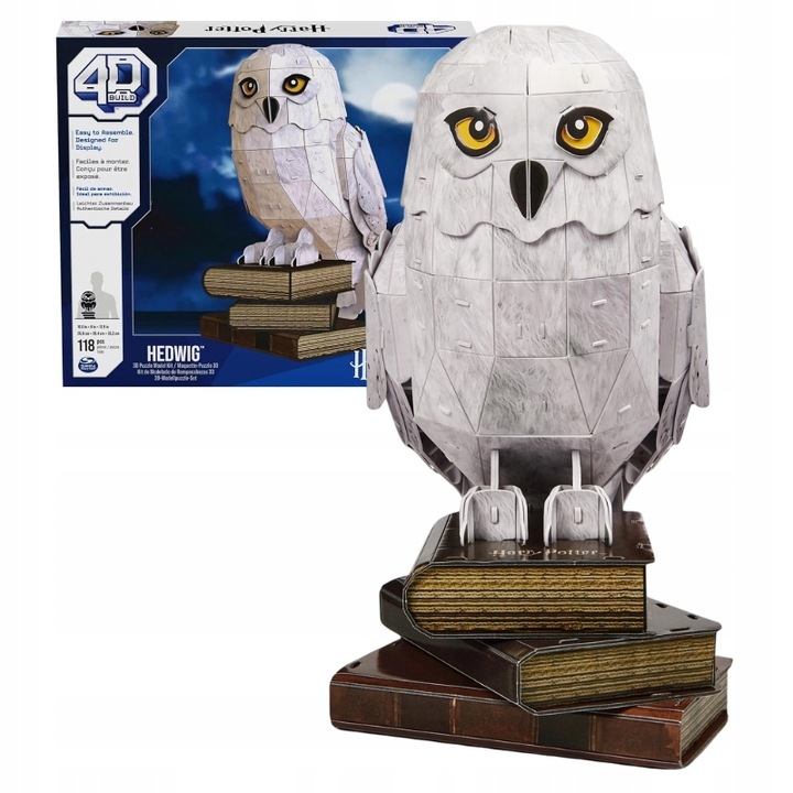 HARRY POTTER PUZZLE 3D FIGURKA MODEL HEDWIGA SOWA DO ZŁOŻENIA 4D BUILD