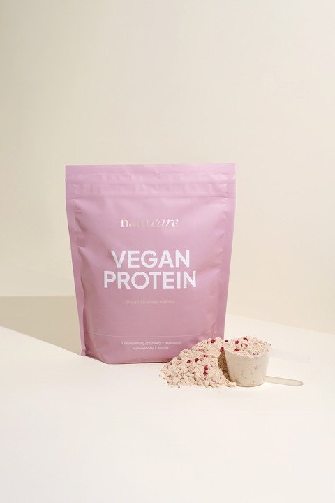 BIALKO WPC KONCENTRAT BEZ LAKTOZY WEGAŃSKIE, BIAŁA CZEKOLADA-MALINA