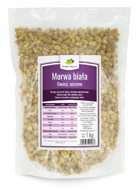 MORWA BIAŁA SUSZONA owoce bez pestek ŚWIEŻA 1kg